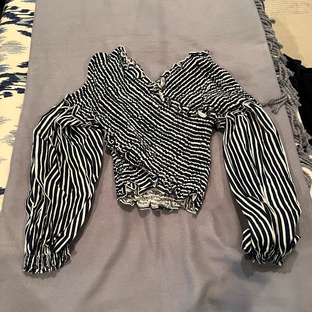 Zara striped wrap top